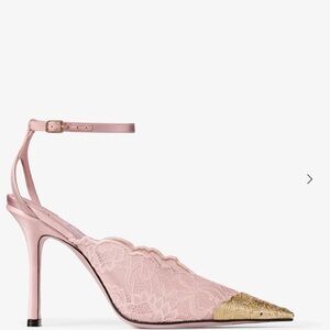 NWT Jimmy Choo Lace Pumps with Metal Lace Detail Faiz 100